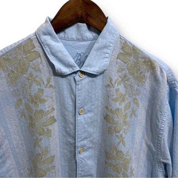 Tommy Bahama Men's Tencel Floral Pattern Button Up Shirt Blue Size XL 23x30 - Picture 3 of 4